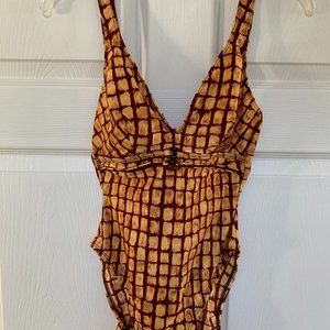 La Blanca Swimsuit Size 10 Brown Tan One Piece